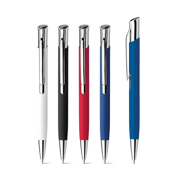 Aluminium ball pen with rubber finish and clip