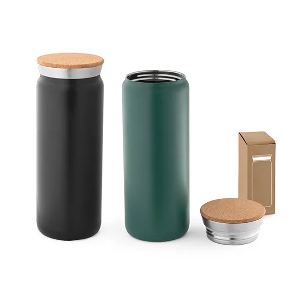 Stainless steel vacuum-insulated double-walled thermos flask