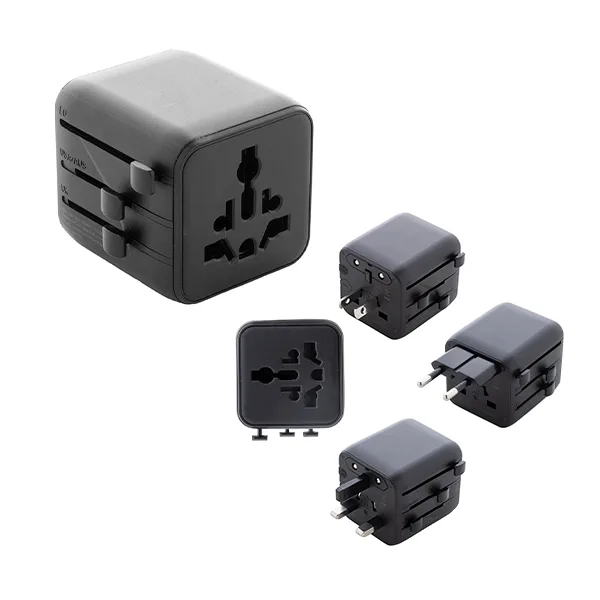 Ultra compact, universal world-wide travel adapter