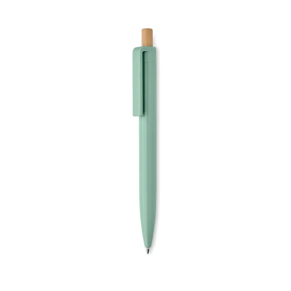 Ball pen in recycled ABS with bamboo push button