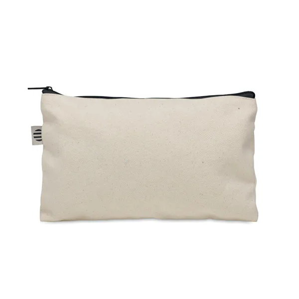 Cosmetic bag in organic cotton with coloured zipper