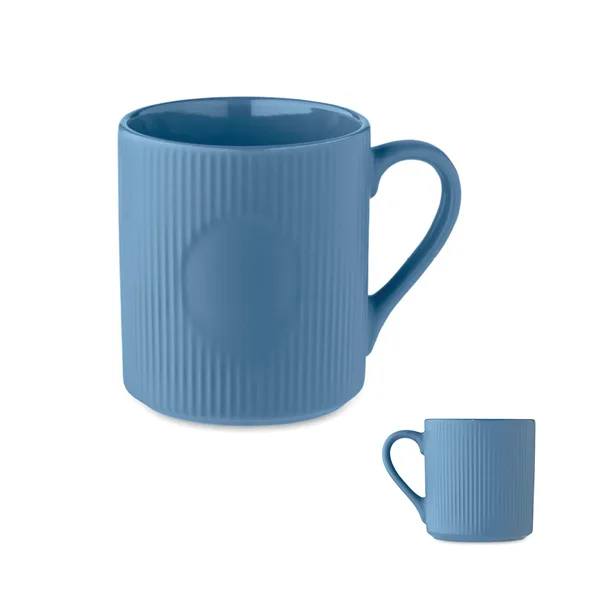 Ribbed ceramic mug in matt colour