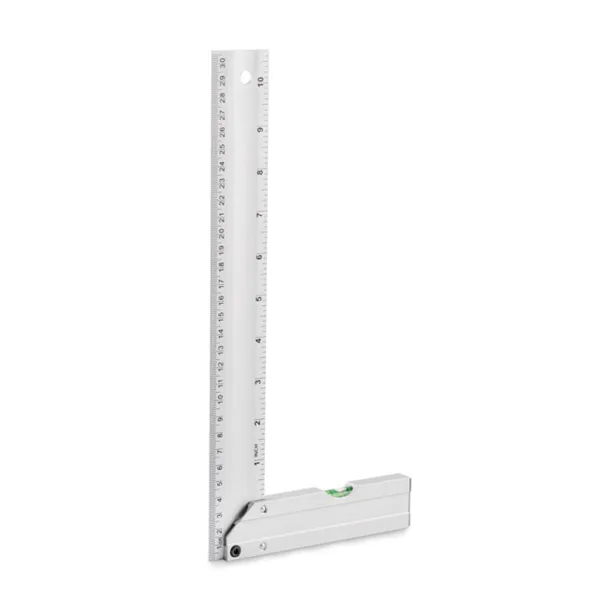 Aluminium set square with spirit level