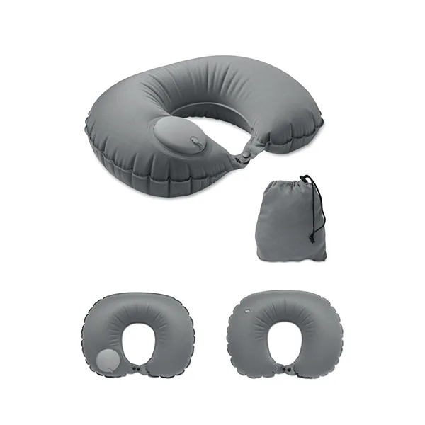 Fast inflatable pillow in milk silk fabric with built-in pump and release system