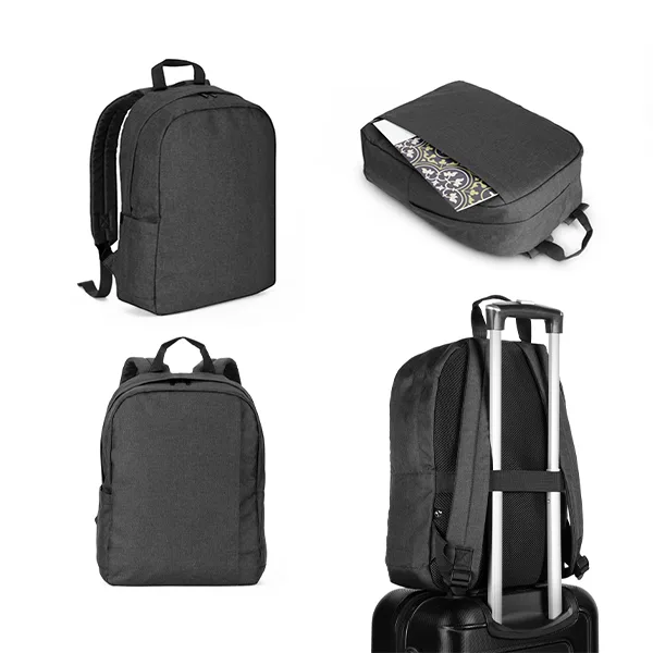 Laptop backpack in 600D recycled high-density polyester and 210D recycled polyester lining