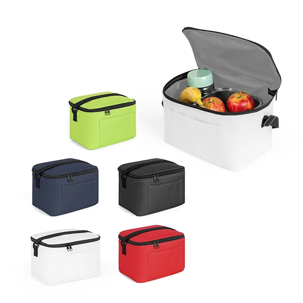 Thermal bag in 600D recycled polyester with adjustable webbing strap
