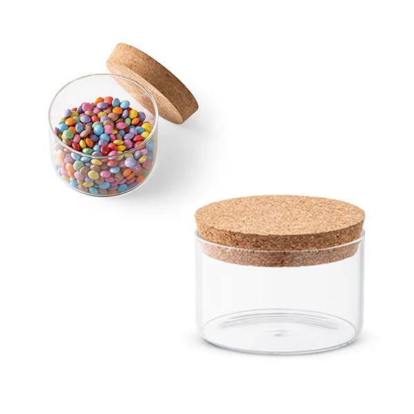 Borosilicate glass bottle with cork lid