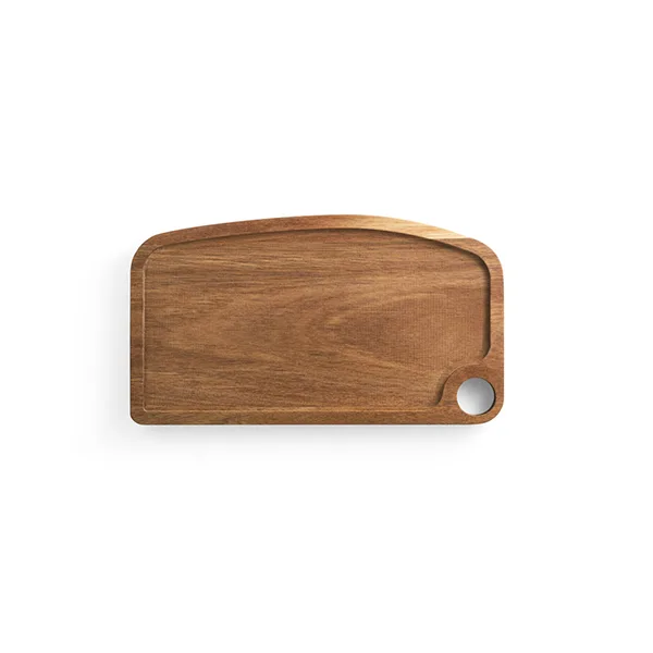 Acacia wood board with an edge around the board