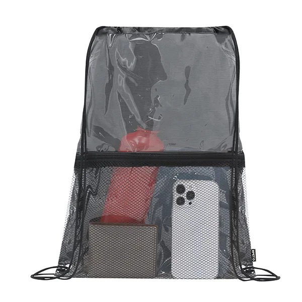 RPET drawstring backpack, with a main compartment of transparent design
