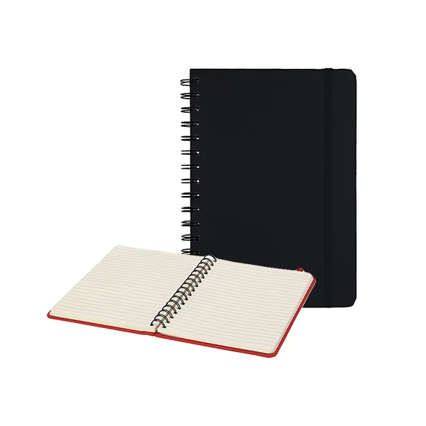 Ring notebook with hard covers made of recycled PU