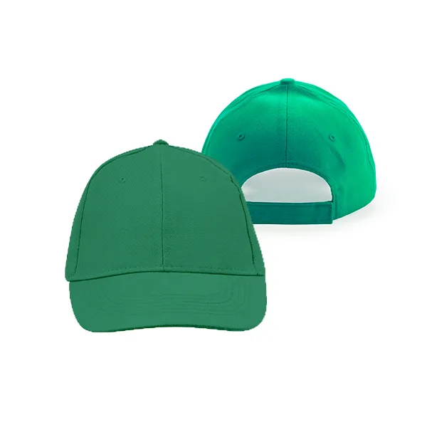 6 panel cap in brushed cotton material