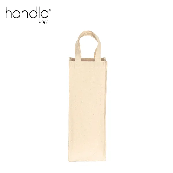 Single bottle carrier bag made of 250 g/m2 recycled cotton