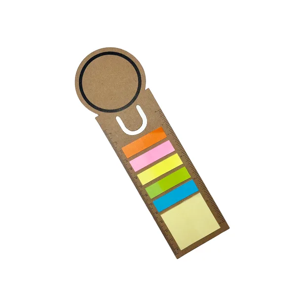 Bamboo bookmark ruler with sticky note sheets