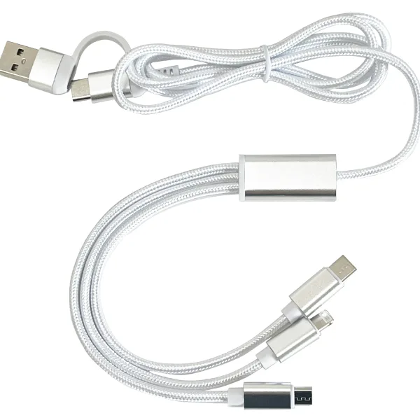 3 in 1 charger cable with type C and type A inputs