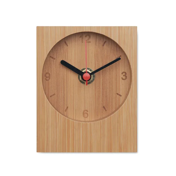Analogue bamboo table clock