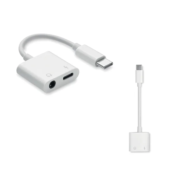 Multifunctional USB type-C and 3.5mm jack audio splitter in ABS