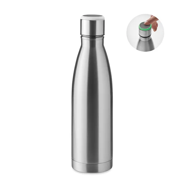 Double wall stainless steel bottle with hydration reminder