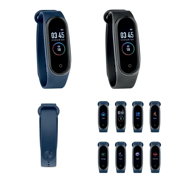5.0 wireless smart health watch in ABS with silicone strap. 0.96 inch touch LCD display